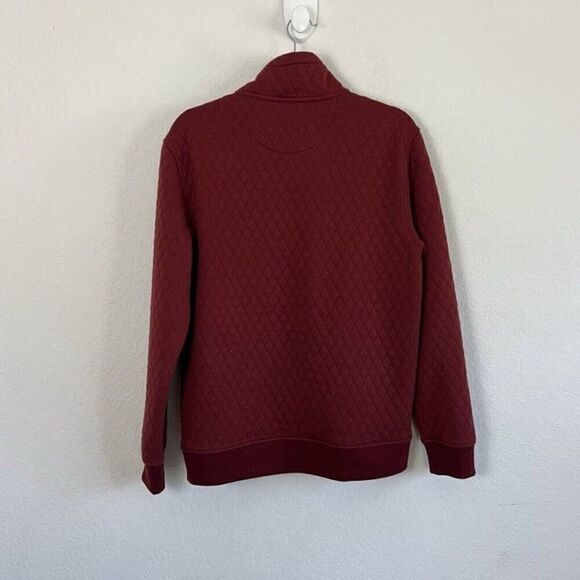 Untuckit Red Sweater Men's Medium Snap Pullover Carufe Quilted Casual Fleece - Picture 2 of 8